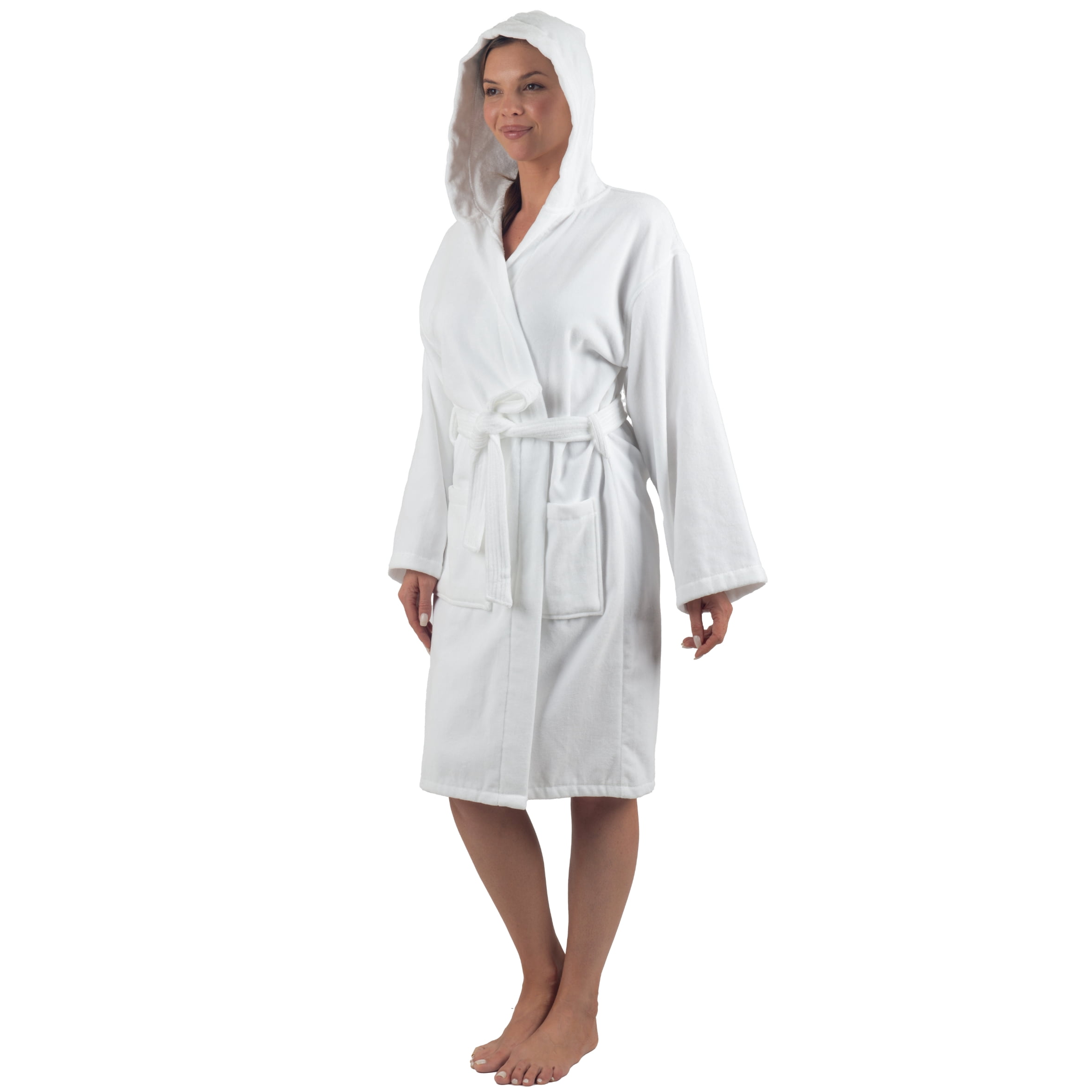 Alpine Swiss Stacy Women Hooded Bathrobe Cotton Terry Cloth Robe for ...