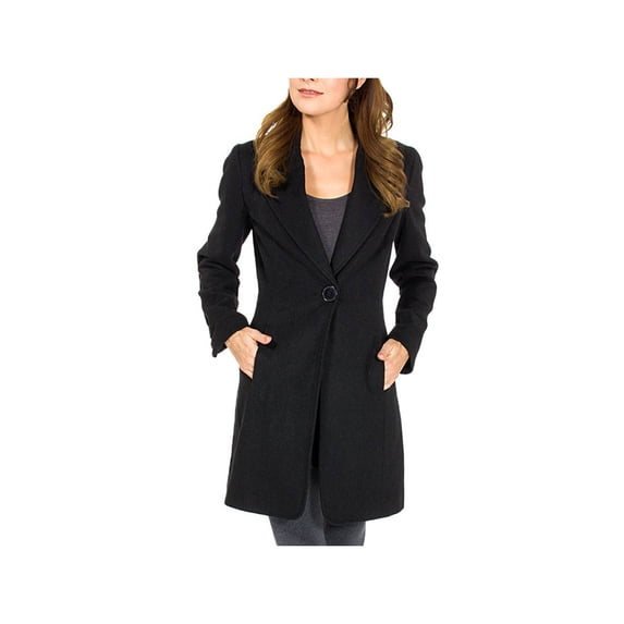 Alpine Swiss Stella Womens Wool Single Button Overcoat 7/8 Length Jacket Blazer