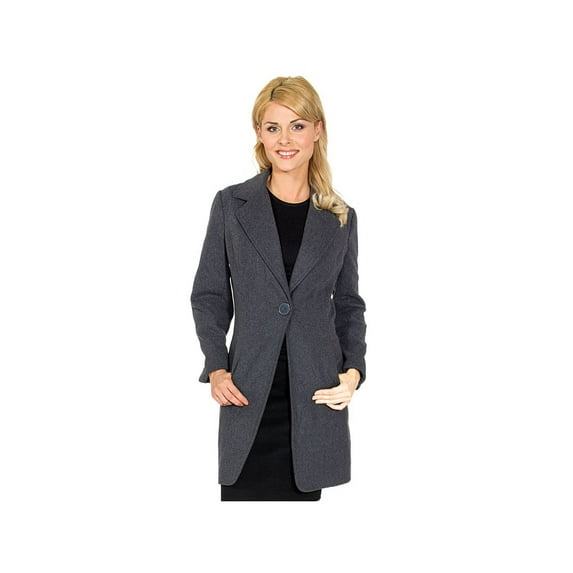 Alpine Swiss Stella Womens Wool Single Button Overcoat 7/8 Length Jacket Blazer