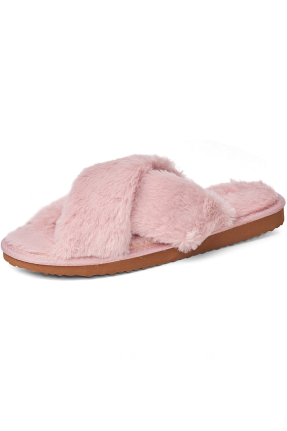 Women Fuzzy Fluffy Faux Fur Slippers Memory Foam Indoor House Shoes