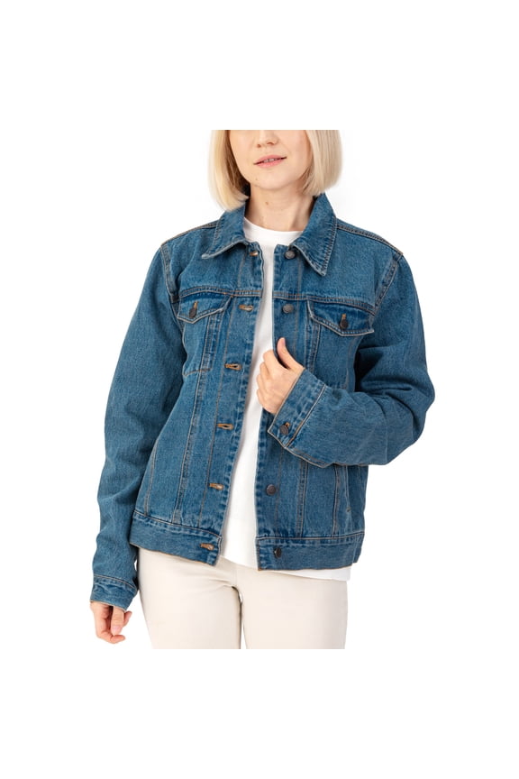 Womens Denim Jacket Classic Trucker Jean Jacket Button Up Coat
