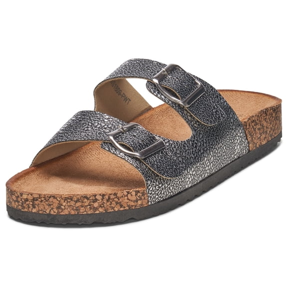Alpine Swiss Womens Double Strap Slide Sandals EVA Sole Flat Comfort Shoes
