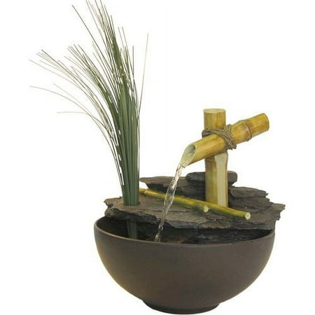 Alpine TT5136 Calming Bamboo Eternity Tabletop Fountain