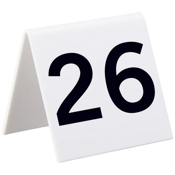 Alpine Table Number Cards 26 to 50 Self-Standing Tent Style Wedding Decor