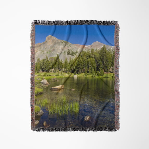 Alpine Tarn In Dana Meadows,Yosemite Np, California, Usa, Woven Blanket