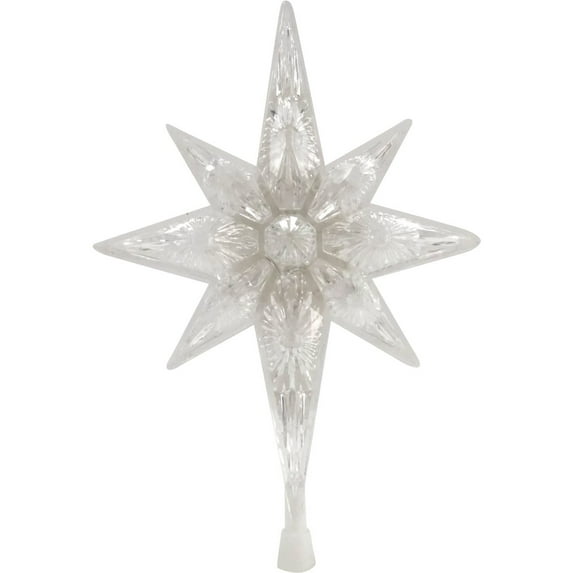 Alpine Transparent LED Star Christmas Tree Topper COR212WT-TM - Battery Powered - 11 In, Clear