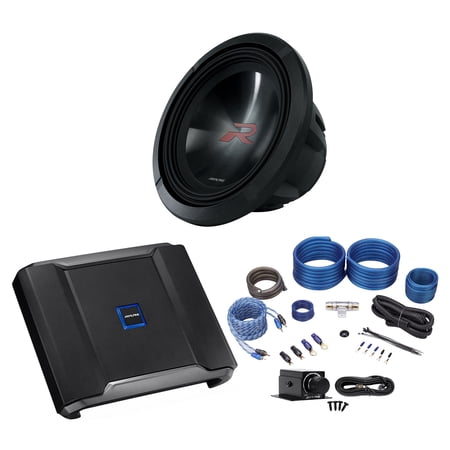 Alpine Type-R R-W12D4 12" 750w RMS Subwoofer+Mono Amplifier+Bass Knob+Amp Kit