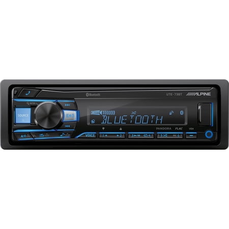 Alpine UTE-73BT Car Stereo Single DIN Digital Media USB AUX Radio Receiver New