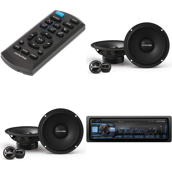 Alpine UTE-73BT, RUE-4360 Remote w/ (2) EL-E65C-G 6.5" Component Speaker Set