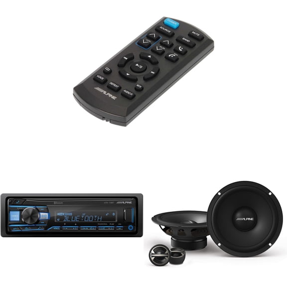 Alpine UTE-73BT, RUE-4360 Remote w/ EL-E65C-G 6.5" Component Speaker Set