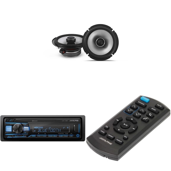 Alpine UTE-73BT, RUE-4360 Remote with 1 Pair Alpine S2-S65 Type S 6.5" Coax Speakers