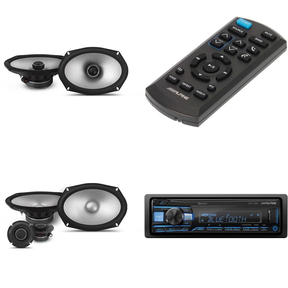 Alpine UTE-73BT, RUE-4360 Remote with 1 Pair Alpine S2-S69 Type S 6x9" Coax Speakers and 1 Pair S2-S69C Type S 6x9" Component Speakers