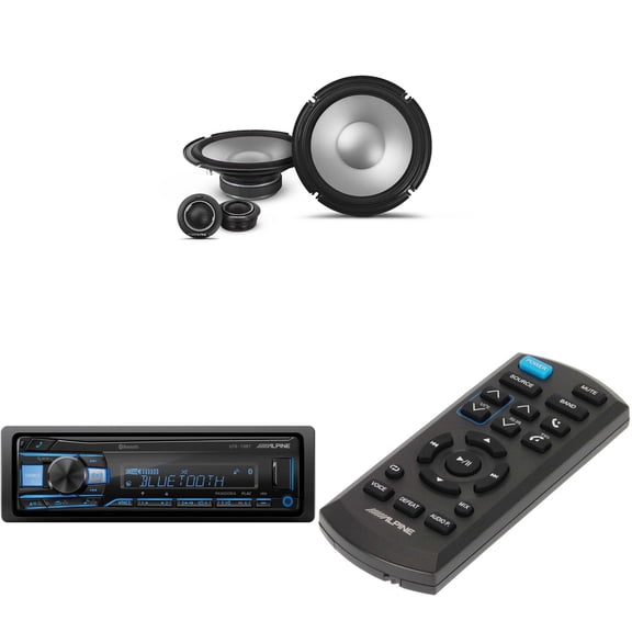Alpine UTE-73BT, RUE-4360 Remote with 1 Pair Alpine S2-S80C Type S 8" Component Speakers