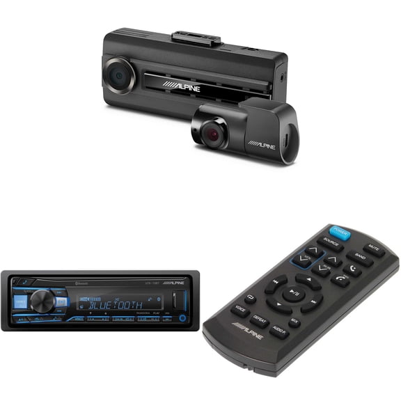 Alpine UTE-73BT, RUE-4360 Remote with DVR-C310R Dash Camera