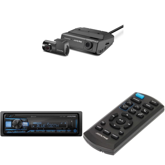 Alpine UTE-73BT, RUE-4360 Remote with DVR-C320R Dash Camera