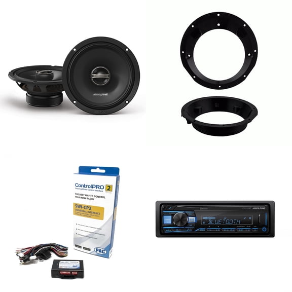 Alpine UTE-83BT Bluetooth Receiver & Handle Bar Control Interface compatible with Harley 1998-2013 & 6.5" DM Series Speakers
