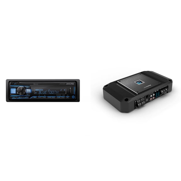 Alpine UTE-83BT Single Din Mech-Less Receiver w/ R2-A60F R-Series 4 Channel Amplifer