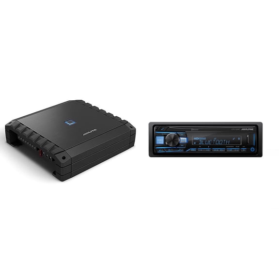 Alpine UTE-83BT Single Din Mech-Less Receiver w/ S2-A36F S-Series 4 Channel Amplifer