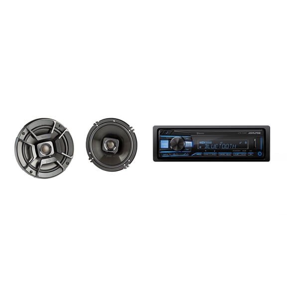 Alpine UTE-83BT Single Din Source Unit w/ ( 1 Pair ) DB652 6.5" Speaker Bundle