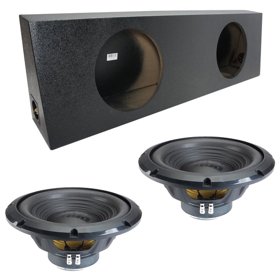 Alpine Universal Regular Truck Cab Sealed Dual 12" W12S4 Loaded Subwoofer Sub Box Enclosure Rhino Coated 500W RMS 4 Ohm