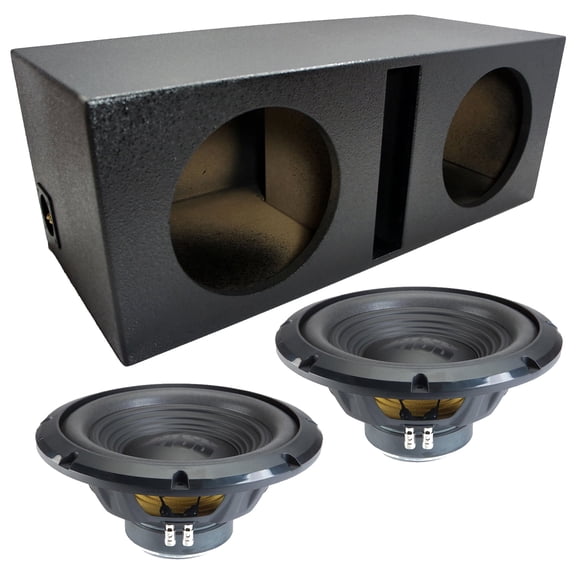 Alpine Universal Vented Dual 12" W12S4 Loaded Subwoofer Sub Box Enclosure Rhino Coated 500W RMS 4 Ohm
