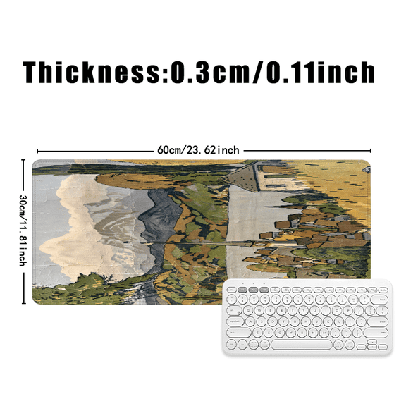 Alpine Village Art Mouse Pad 31.5 x 11.82 Inches Rubber Desk Mat for Office Home Studio Use