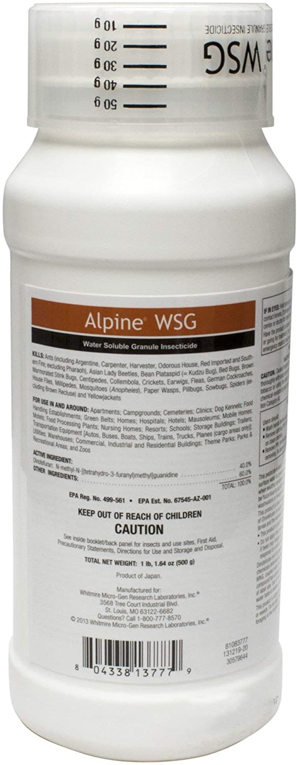 BASF Alpine WSG 500g Insecticide Kills Ants, Cockroaches, and Other