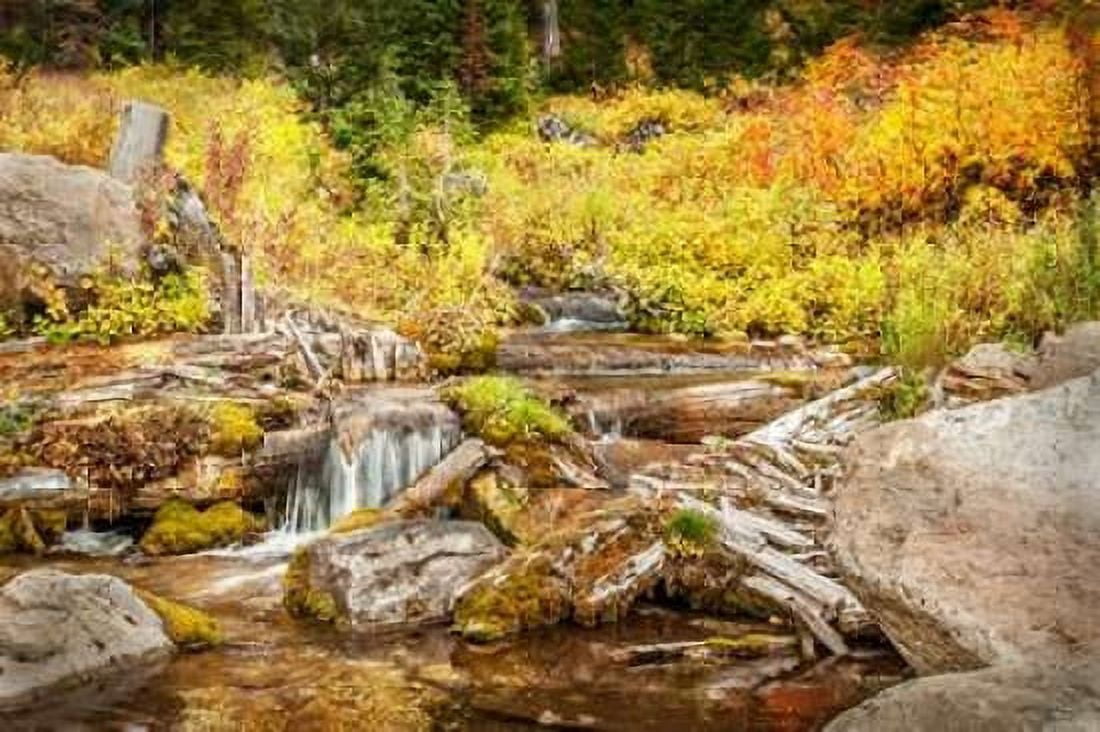 Alpine Waterfall Canvas Art - Ramona Murdock (24 x 36)