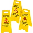 thumbnail image 1 of Alpine Wet Floor Signs 3 Pack - 24 Inch Caution Wet Floor Sign - Bilingual Safety Warning Sign to Easily Avoid Slippery Accidents in High Traffic Areas, 1 of 8