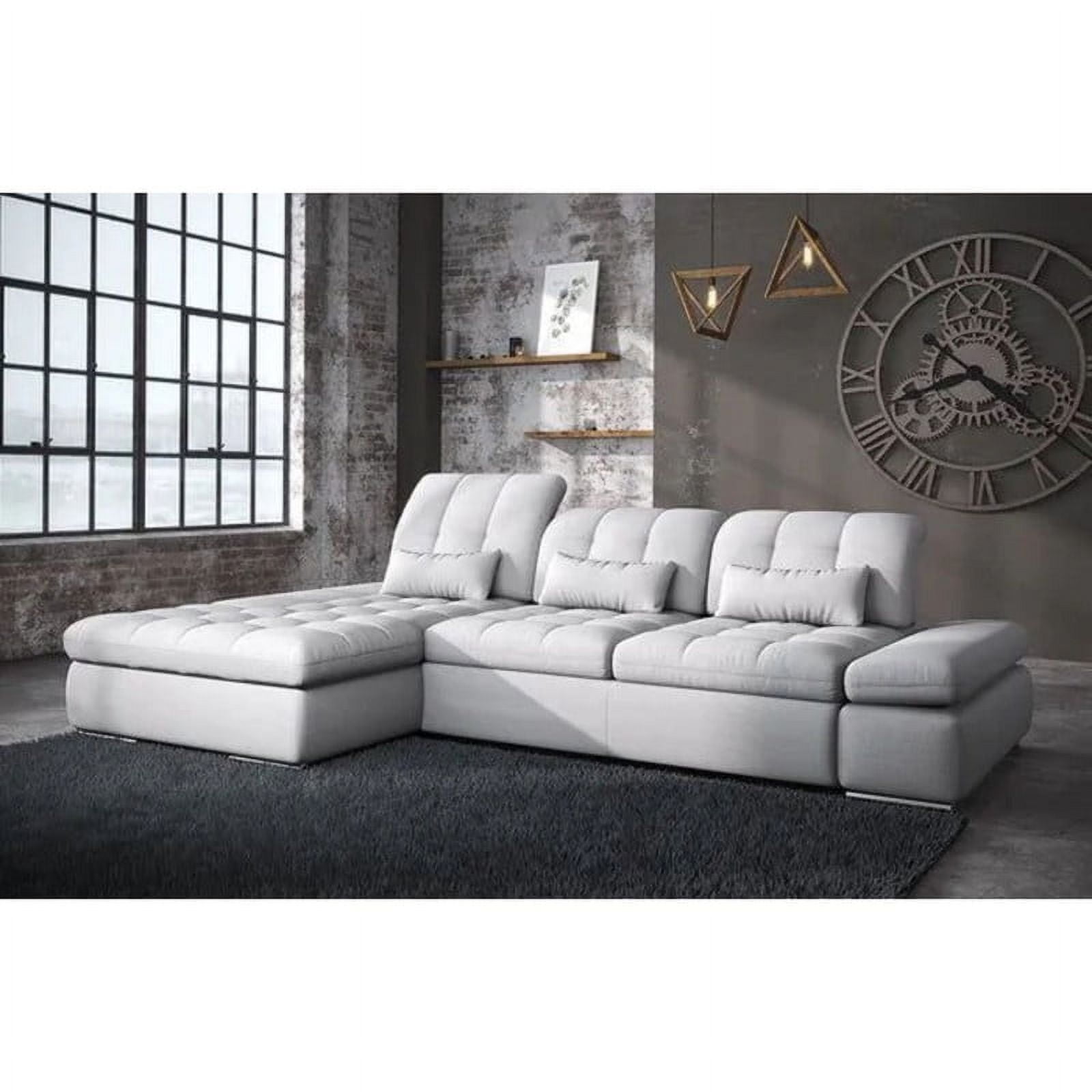 AlpineX Modern Fabric Sectional Sofa in Light Gray, Left Facing Chase