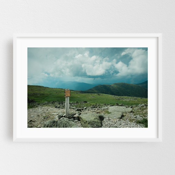 Alpine Zone, Mount Washington - New Hampshire Photography Landscape Mountain Nature Scenic Travel Poster Rural Summer White Framed Wall Art Print 5 x 7 inches
