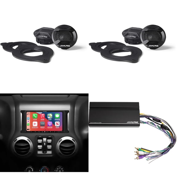 Alpine i407-WRA-JK 7in In-Dash Digital Receiver w/ (2 pair ) SPV-10TW-WRA & KTA-450 Wrangler Bundle