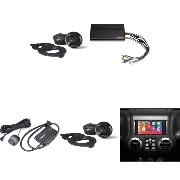 Alpine i407-WRA-JK 7in In-Dash Digital Receiver w/ (2 pair ) SPV-10TW-WRA, Sirius Tuner & KTA-450 Wrangler Bundle