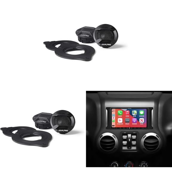 Alpine i407-WRA-JK 7in In-Dash Digital Receiver w/ (2 pair ) SPV-10TW-WRA Wrangler Bundle