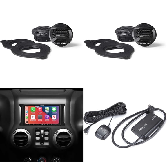 Alpine i407-WRA-JK 7in In-Dash Digital Receiver w/ (2 pairs ) SPV-10TW-WRA, Satellite Radio Tuner Wrangler Bundle