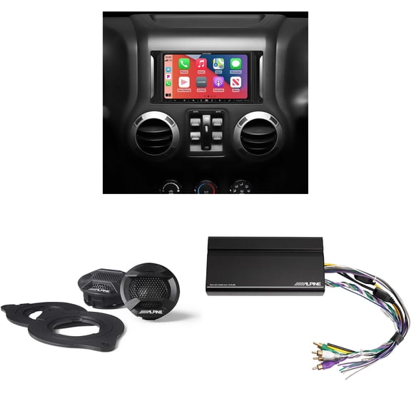 Alpine i407-WRA-JK 7in In-Dash Digital Receiver w/ SPV-10TW-WRA & KTA-450 Wrangler Bundle