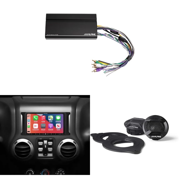 Alpine i407-WRA-JK 7in In-Dash Digital Receiver w/ SPV-10TW-WRA & Power Pack Bundle for 07-17 Wrangler