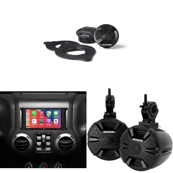 Alpine i407-WRA-JK 7in In-Dash Digital Receiver w/ SPV-10TW-WRA & SPV-65RGB-CAN Bundle for 07-17 Wrangler
