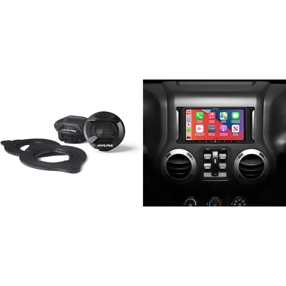 Alpine i407-WRA-JK 7in In-Dash Digital Receiver w/ SPV-10TW-WRA Wrangler Bundle