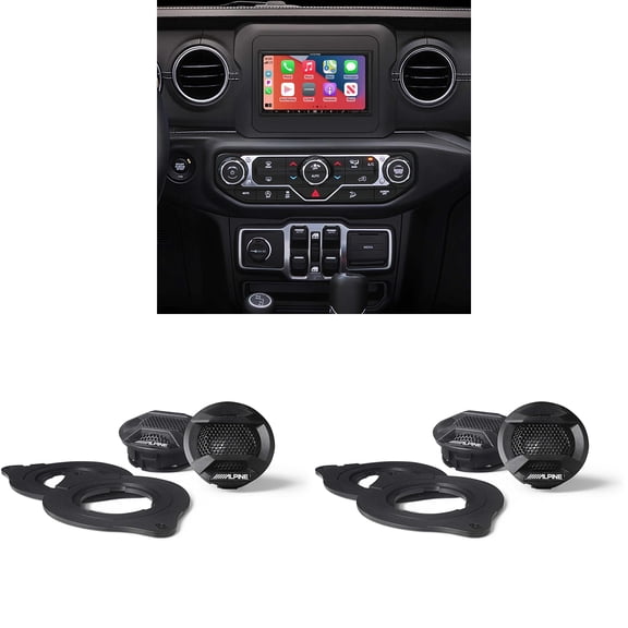 Alpine i407-WRA-JL 7in In-Dash Digital Receiver w/ (2 pair ) SPV-10TW-WRA Compatible With Gladiator (JT) 2020+