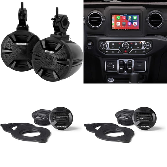 Alpine i407-WRA-JL 7in In-Dash Digital Receiver w/ ( 2 pair ) SPV-10TW-WRA & SPV-65RGB-CAN Bundle for 18 - Up Wrangler