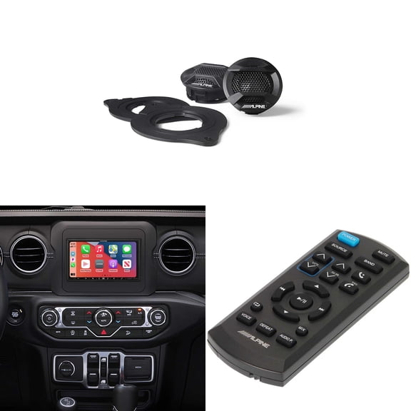 Alpine i407-WRA-JL 7in In-Dash Digital Receiver w/ SPV-10TW-WRA & RUE-4360 Remote Bundle for 18 - Up Wrangler