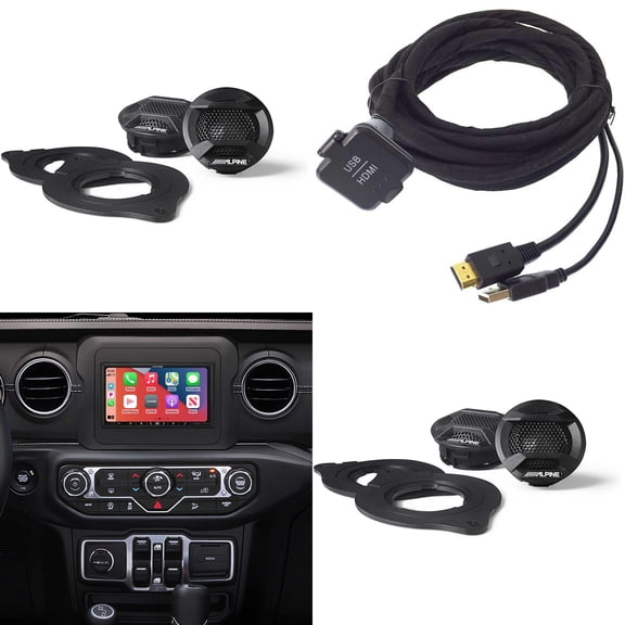 Alpine i407-WRA-JL, KCU-315UH USB / HDMI Extension Cable w/ (2 pair ) SPV-10TW-WRA Compatible With Gladiator (JT) 2020+