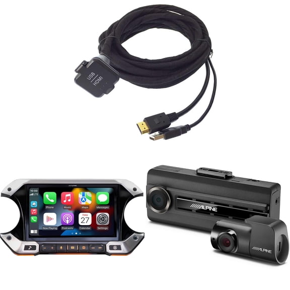 Alpine i509-WRA-JL, KCU-315UH USB / HDMI Extension Cable and Dash Camera Bundle