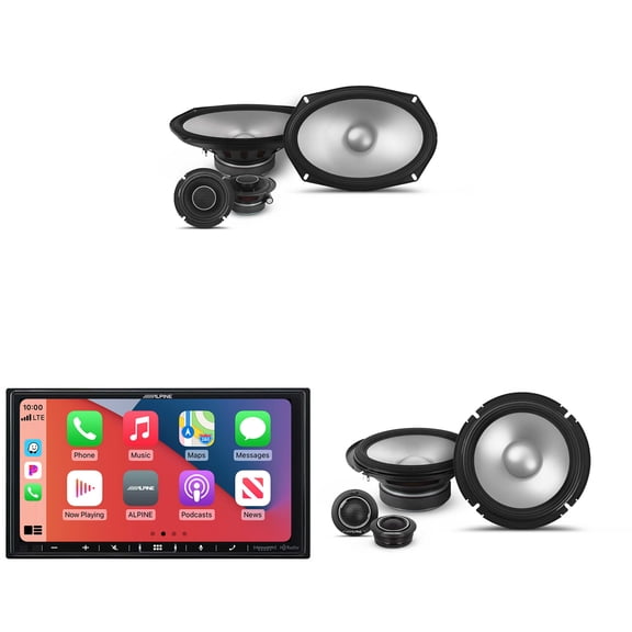 Alpine iLX-407 7-Inch Multimedia Receiver Apple Carplay and Android Auto & 1 Pair Alpine S2-S65C Type S 6.5" Comp, S2-S69C Type S 6x9 Comp.