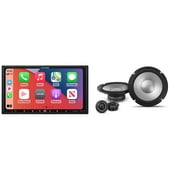 Alpine iLX-407 7-Inch Multimedia Receiver Apple Carplay and Android Auto & 1 Pair Alpine S2-S80C Type S 8 Component Speakers