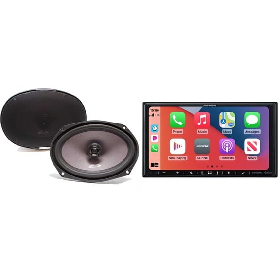 Alpine iLX-407 7-Inch Multimedia Receiver Apple Carplay and Android Auto & 1 Pair Alpine SXE-6926S 6x9 Coax Speakers