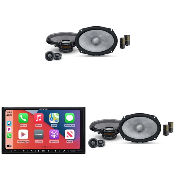 Alpine iLX-407 7-Inch Multimedia Receiver Apple Carplay and Android Auto w/ (2) R2-S69C 6x9" Comp Bundle
