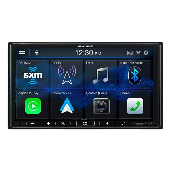 Alpine iLX-407 7 in Shallow-Chassis Multimedia Receiver with Apple CarPlay and Android Auto, Black