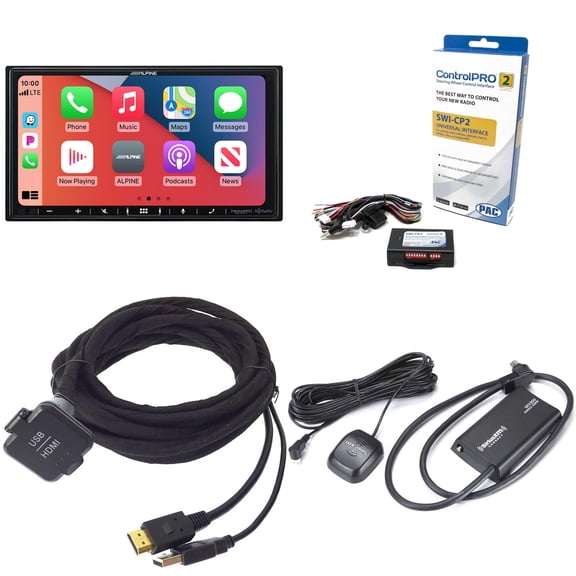 Alpine iLX-407, KCU-315UH USB / HDMI Extension Cable with SWI-CP2 Steering Wheel Interface and SXV300v1 Satellite Radio Receiver